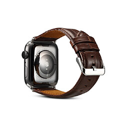 Acheter Wewoo Denior Crocodile Grain Watch Bracelet en cuir de vachette pour Apple Series 5 & 4 40 mm / 3 & 2 & 1 38 mm marron