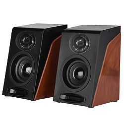 Universal Haut-parleur de subwoofer en bois de 52 mm de 6 watts pour ordinateur mini USB 2.0 avec cric stéréo de 3,5 mm pour ordinateur de bureau, ordinateur portable, smartphone | haut-parleur combiné (noir et brun)