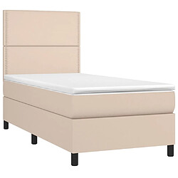 Avis Maison Chic Lit adulte- Lit + matelas,Sommier à lattes de lit avec matelas Cappuccino 100x200 cm -GKD70757