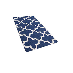 Beliani Tapis bleu en laine et en coton 80 x 150 cm SILVAN