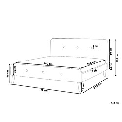 Avis Beliani Lit double en tissu beige 180x200 cm RENNES