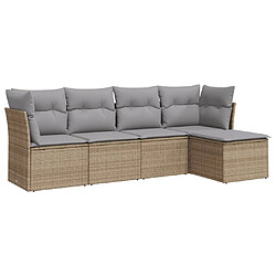 Maison Chic Salon de jardin avec coussins 5 pcs | Ensemble de Table et chaises | Mobilier d'Extérieur beige résine tressée -GKD18013