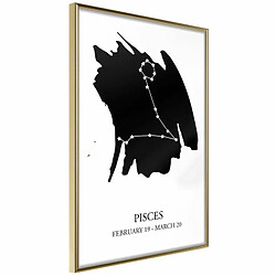 Paris Prix Affiche Murale Encadrée Zodiac Pisces I 20 x 30 cm Or