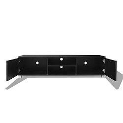 Avis Helloshop26 Meuble télé buffet tv télévision design pratique à haute brillance noir 140 cm 2502219