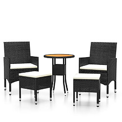 Maison Chic Salon de jardin 5 pcs | Ensemble de Table et chaises | Mobilier d'Extérieur Résine tressée Noir -GKD56329