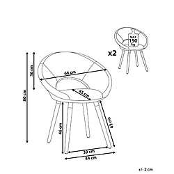 Avis Beliani Chaise de salle à manger ROSLYN Set de 2 Tissu Bleu marine