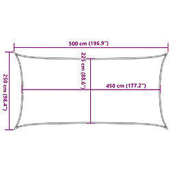 vidaXL Voile d'ombrage 160 g/m² Jaune 2,5x5 m PEHD pas cher