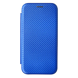 Coque en TPU + PU texture en fibre de carbone avec béquille en anneau et porte-carte bleu pour votre Motorola Moto G31/G41