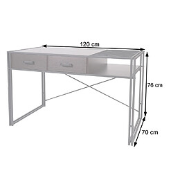 Mendler Bureau HWC-H91, bureau bureau informatique, industriel 76x120x70cm ~ brun