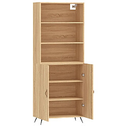 Avis vidaXL Buffet haut Chêne sonoma 69,5x34x180 cm Bois d'ingénierie