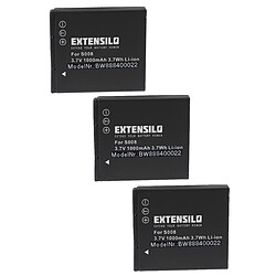 Vhbw EXTENSILO 3x Batteries compatible avec Ricoh Caplio R6, R7, R8, R10 appareil photo, reflex numérique (1000mAh, 3,7V, Li-ion)