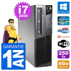 PC Lenovo ThinkCentre M81 SFF Intel i7-2600 RAM 4Go Disque 250Go Windows 10 Wifi - Occasion