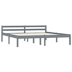 Maison Chic Lit adulte - Lit simple Cadre de lit,Structure du lit Contemporain Gris Bois de pin massif 160 x 200 cm -MN36559