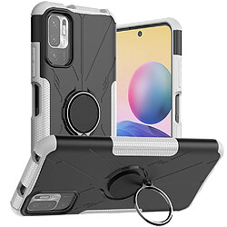 Coque en TPU anti-chocs avec béquille pour votre Xiaomi Poco M3 Pro 4G/5G/Redmi Note 10T 5G/Redmi Note 10 5G - blanc