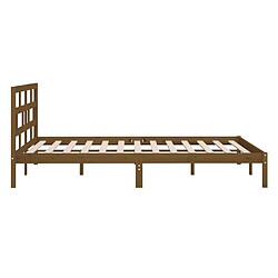 Maison Chic Lit adulte - Lit simple Cadre de lit,Structure du lit Contemporain Marron miel Bois de pin massif 120x200 cm -MN86176 pas cher