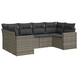 Maison Chic Salon de jardin 6 pcs avec coussins | Ensemble de Table et chaises | Mobilier d'Extérieur gris résine tressée -GKD84296