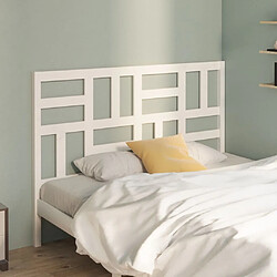 Maison Chic Tête de lit scandinave,Meuble de chambre Blanc 141x4x104 cm Bois massif de pin -MN88840