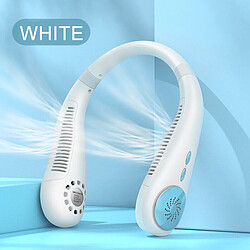 (White) Portable Leafless Hanging Lazy Neck Fan 360 Degree