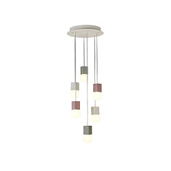 Luminaire Center Suspension Galaxia Ciment blanc, gris, rouge