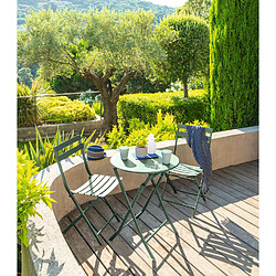 Hesperide Table de jardin pliante ronde Greensboro - 2 Places - Vert Olive