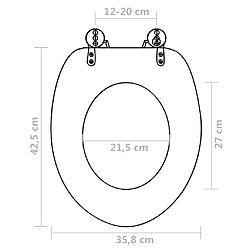 vidaXL Siège de toilette avec Couvercle MDF Design simple Noir pas cher