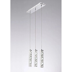 Luminaire Center Suspension Galaxy 3 Drop LED 6000K 3 X 3W chrome poli/cristal