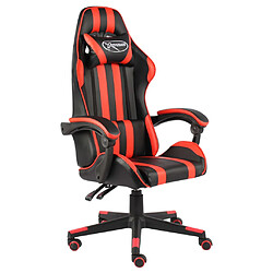 vidaXL Fauteuil de jeux vidéo Noir et rouge Similicuir