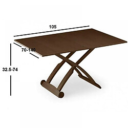 Acheter Inside 75 Table basse relevable extensible italienne MASCOTTE wengé 105 x 70/140 cm