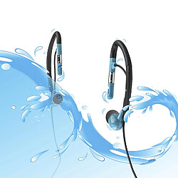 Elbe AU-009-DEP ? Écouteurs Sport Intra-Auriculaires résistants à l'eau, Noir et Bleu pas cher