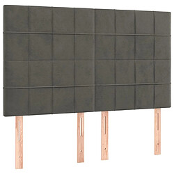 Acheter Maison Chic Tête de lit scandinave à LED,meuble de chambre Gris foncé 144x5x118/128 cm Velours -MN53831