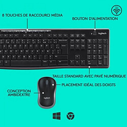 LOGITECH Ensemble Clavier Souris MK270 - Sans Fil - AZERTY pas cher