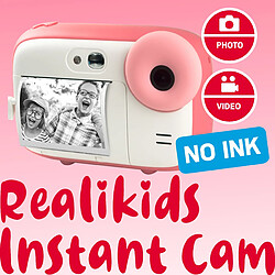 AGFA PHOTO Realikids Instant Cam - Appareil Photo Instantané pour Enfant, Photo / Video, Ecran LCD 2,4', Port micro SD, Batterie Lithium, Miroir Selfie et filtre photo- RECONDITIONNE - Rosa