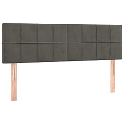 Maison Chic Lot de 2 Têtes de lit design pour chambre - Décoration de lit Gris foncé 72x5x78/88 cm Velours -MN61189