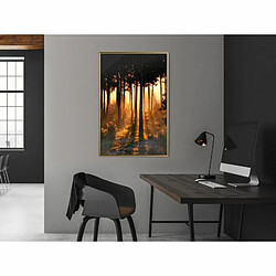 Paris Prix Affiche Murale Encadrée Dark Tree Tops 40 x 60 cm Or