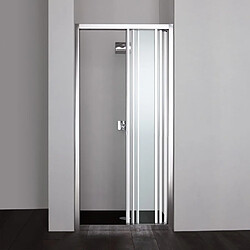 Kiamami Valentina PORTE DE DOUCHE EN NICHE STAR 80 CM TROIS PORTES TRANSPARENTES-FERMETURE COULISSANTE