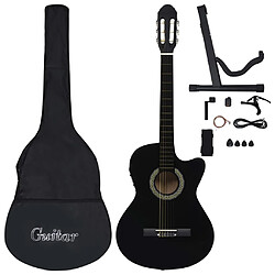 vidaXL Jeu de guitare 12pcs occidental avec égaliseur et 6 cordes Noir