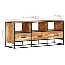 vidaXL Meuble TV 110x30x45 cm Bois d'acacia massif pas cher