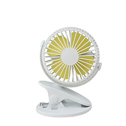 (White) Desk Fan Portable 3 Speeds Rechargeable Battery USB