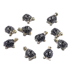 Acheter 10 Pièces Mini Résine De Tortue De Mer Décor Ornement Permanent Craft Kit Noir