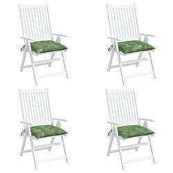 Avis vidaXL Coussins de chaise lot de 4 à motif de feuilles 40x40x7 cm