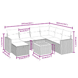 Avis Maison Chic Ensemble à manger d'extérieur 8 pcs avec coussins,Salon de jardin,Mobilier de jardin mélange beige résine tressée -GKD406604