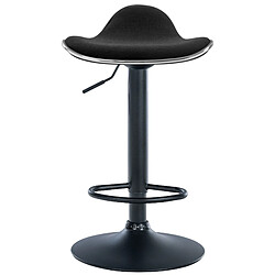 Decoshop26 Tabouret de bar x1 assise ergonomique en tissu noir pied en trompette en métal noir 10_0005390