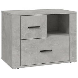 Maison Chic Table de chevet,Table de Nuit,Meuble de Rangement Gris béton 60x36x45 cm Bois d'ingénierie