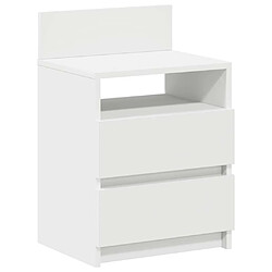 vidaXL Table de chevet avec 2 tiroirs blanc 40x33x60 cm