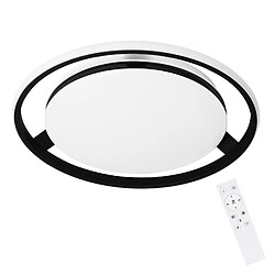 NETTLIFE Plafonnier LED Noir Moderne Télécommande Design Rond Lampe de Salon avec Lampe à Intensité Variable pour Chambre Cuisine Bureau Couloir