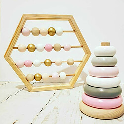 Wewoo Abacus En Bois Naturel Perles Artisanat Bébé Apprentissage Éducatif Jouets Éducatifs Décor De Chambre De Macaron