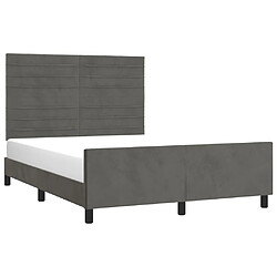 Avis Maison Chic Lit adulte - Cadre Structure de lit avec tête de lit Contemporain Gris foncé 140x190 cm Velours -MN26867