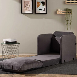 Hanah Home Fauteuil convertible en tissu Saga gris foncé.