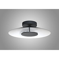 Inspired Plafonnier 55cm Rond, LED 24W, 3000K, 1680lm, Blanc/Noir, 3 ans de Garantie