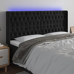 Maison Chic Tête de lit scandinave à LED,meuble de chambre Noir 203x16x118/128 cm Velours -MN34911